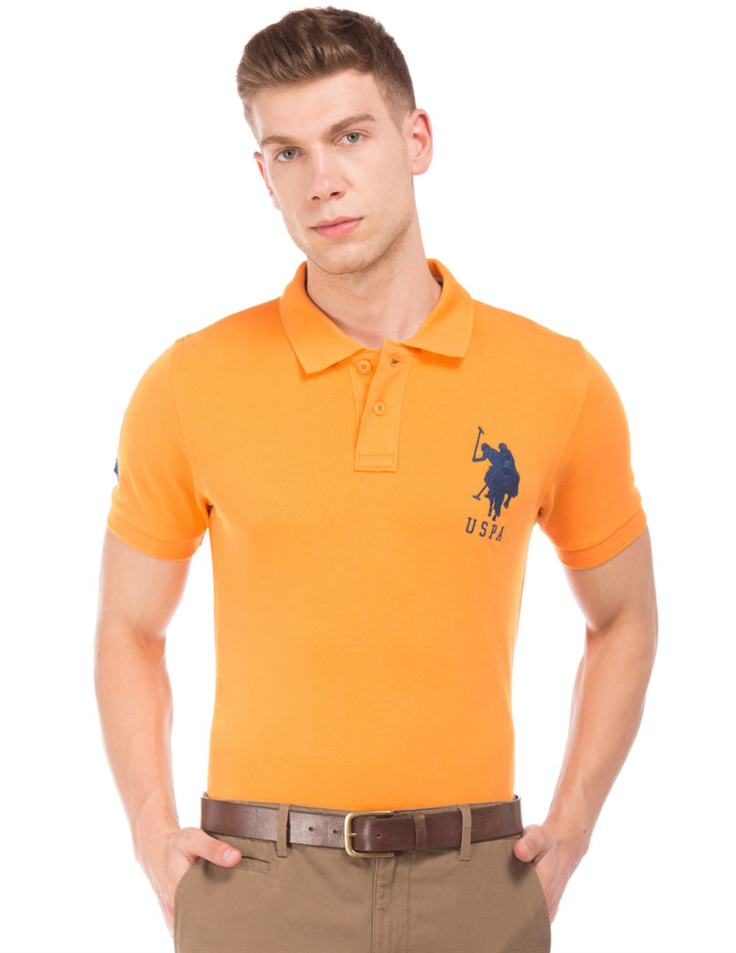 U.S. Polo Assn. Men Casual Wear Yellow T-Shirt